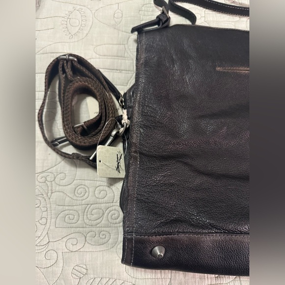 NWT Free People Atlas Leather Tote Black Oversized Slouchy Shoulder Bag - Picture 9 of 15